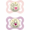 MAM Nachtschnuller Supreme Night Silikon, 0-6 Monate, 2 Stk., Katze/Frosch