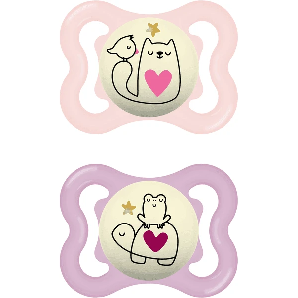 MAM Nachtschnuller Supreme Night Silikon, 0-6 Monate, 2 Stk., Katze/Frosch 3 MAM Nachtschnuller Supreme Night Silikon, 0-6 Monate, 2 Stk., Katze/Frosch