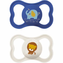MAM Schnuller Air Silikon, 6-16 Monate, 2 Stk, Elefant/Löwe