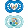 MAM Schnuller Original I Love Mummy Aus Silikon 6+ Monate, Blau/türkis -Babywelt Verkauf mam schnuller original i love mummy aus silikon 6 monate blau tuerkis a326411