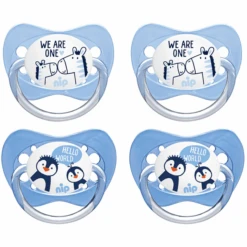 Nip® Schnuller Family Gr. 1 Latex Pinguin Und Zebra 4 Stück