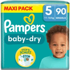 Pampers® Pampers Baby-Dry Windeln, Gr. 5 Junior, 11-16kg, Maxi Pack (1 X 90 Windeln)
