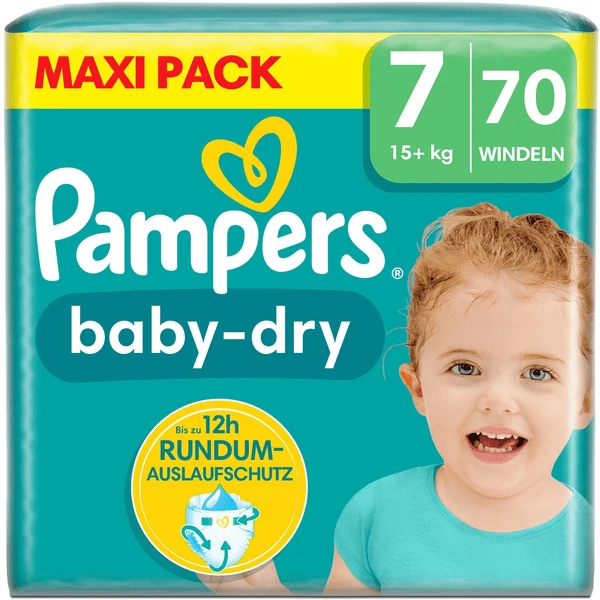 Pampers® Pampers Baby-Dry Windeln, Gr. 7, 15+ Kg, Maxi Pack (1 X 70 Windeln) 3 Pampers® Pampers Baby-Dry Windeln, Gr. 7, 15+ Kg, Maxi Pack (1 X 70 Windeln)