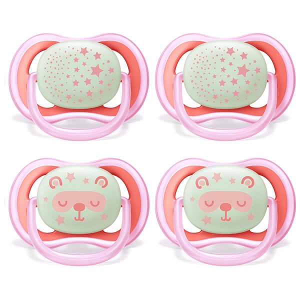 Philips Avent Nachtschnuller Ultra Air SCF376/22 6 - 18 M Girl Im Viererpack 3 Philips Avent Nachtschnuller Ultra Air SCF376/22 6 - 18 M Girl Im Viererpack