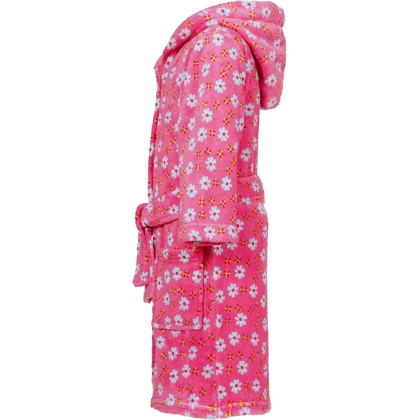 Playshoes Fleece-Bademantel Blumen Pink 5 Playshoes Fleece-Bademantel Blumen Pink – Bild 3