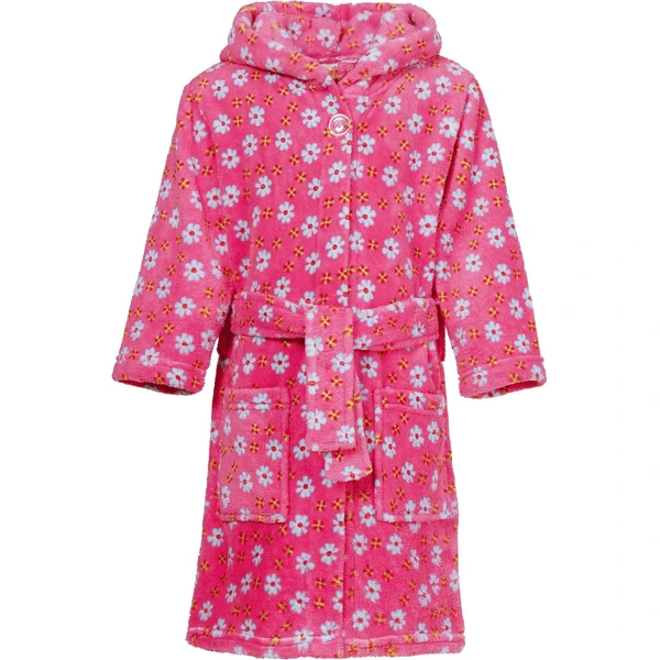 Playshoes Fleece-Bademantel Blumen Pink 3 Playshoes Fleece-Bademantel Blumen Pink